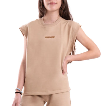 Camiseta Sin Manga Oversize Charlie Caqui