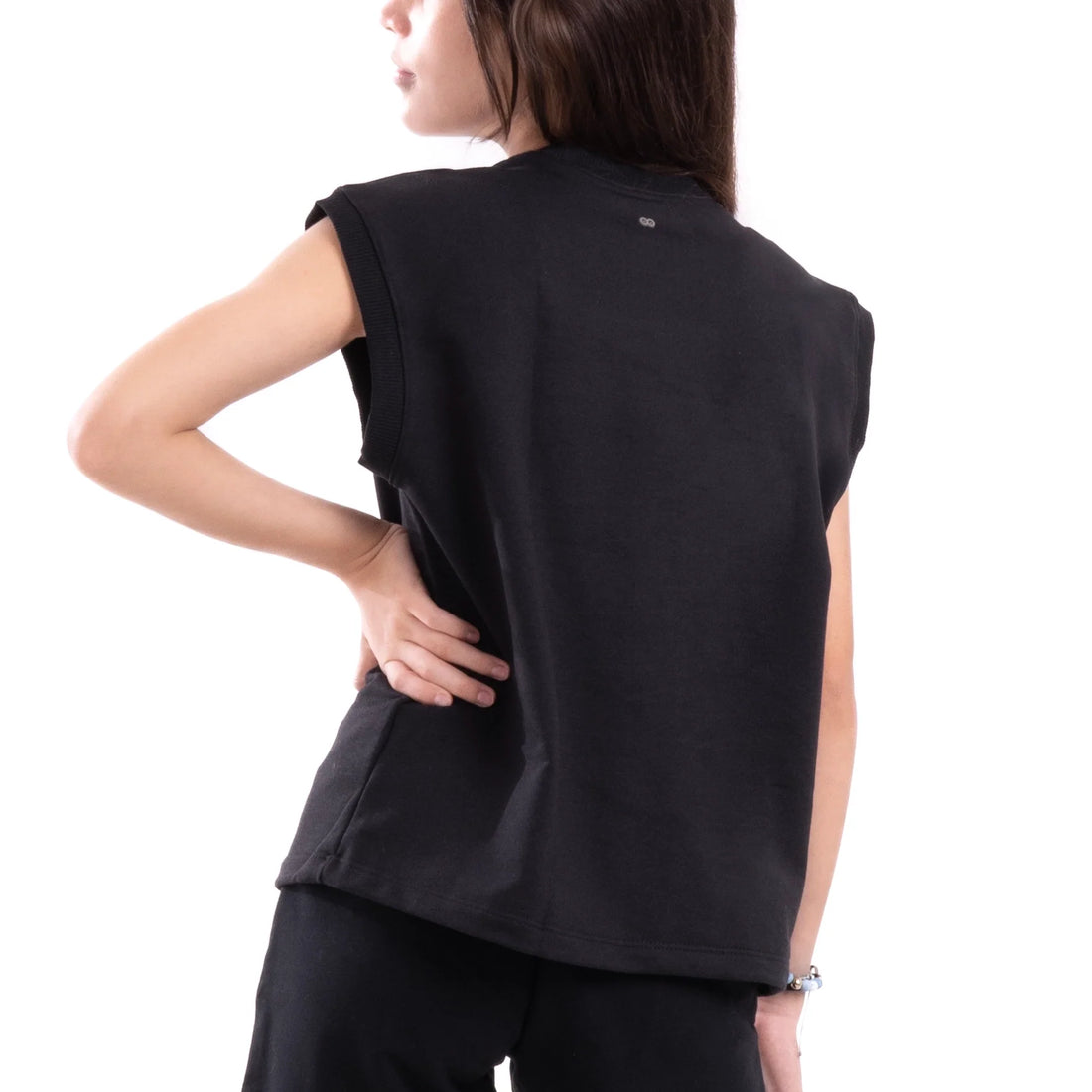 Camiseta sin Manga Oversize Charlie Negro