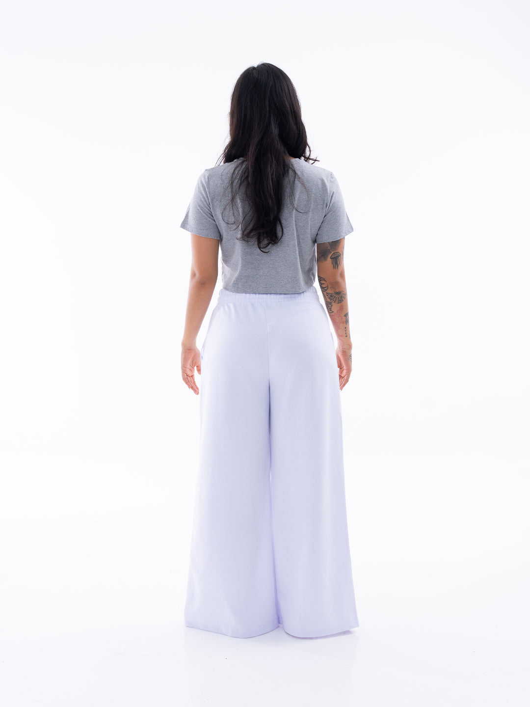 CAMISETA CROP TOP KIM - GRIS JASPE