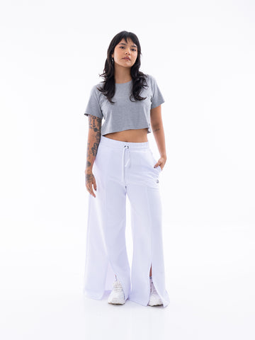 CAMISETA CROP TOP KIM - GRIS JASPE