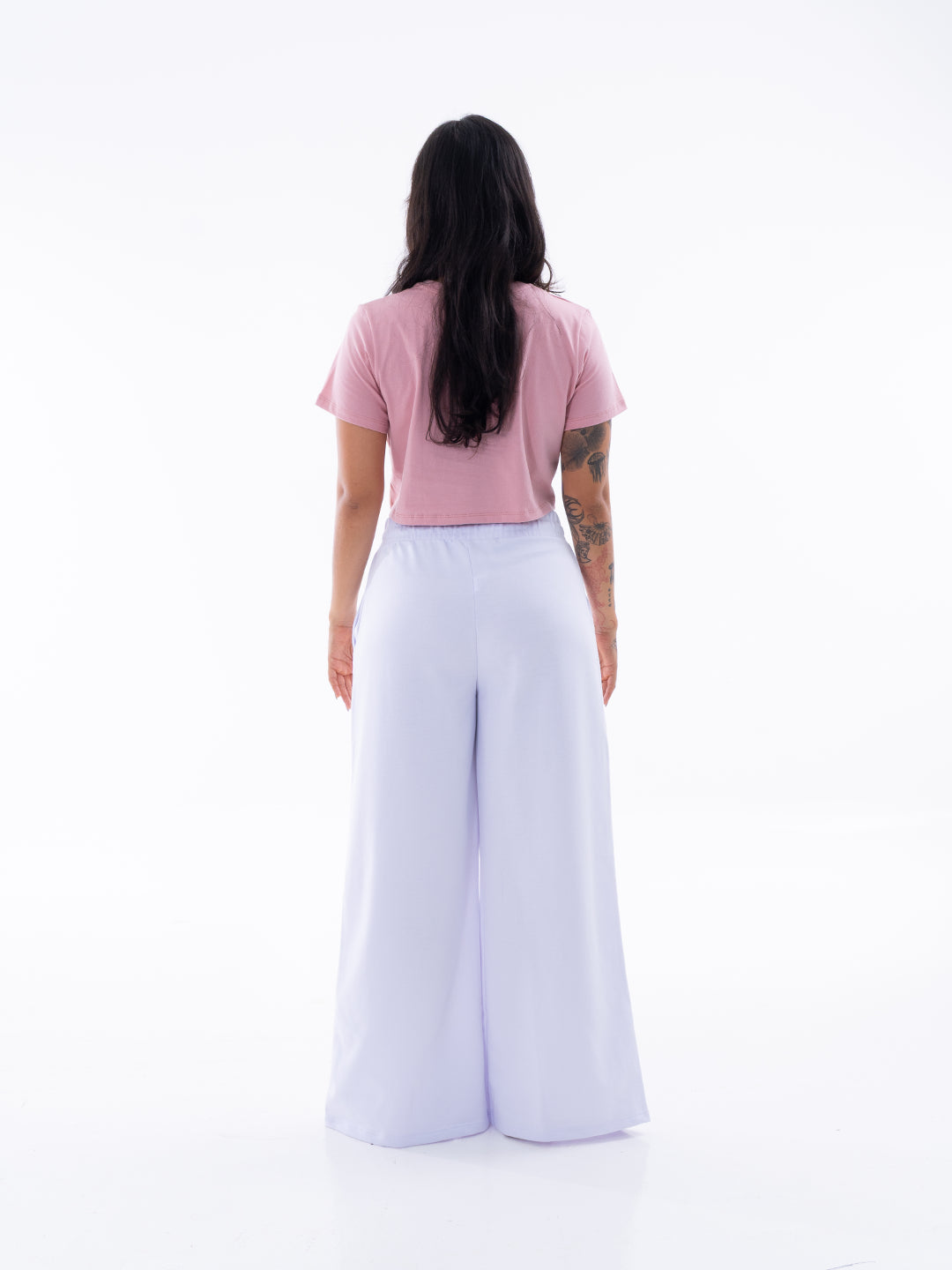 CAMISETA CROP TOP KIM - ROSA CREPE