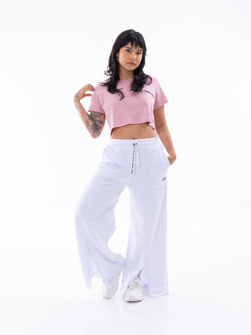 CAMISETA CROP TOP KIM - ROSA CREPE